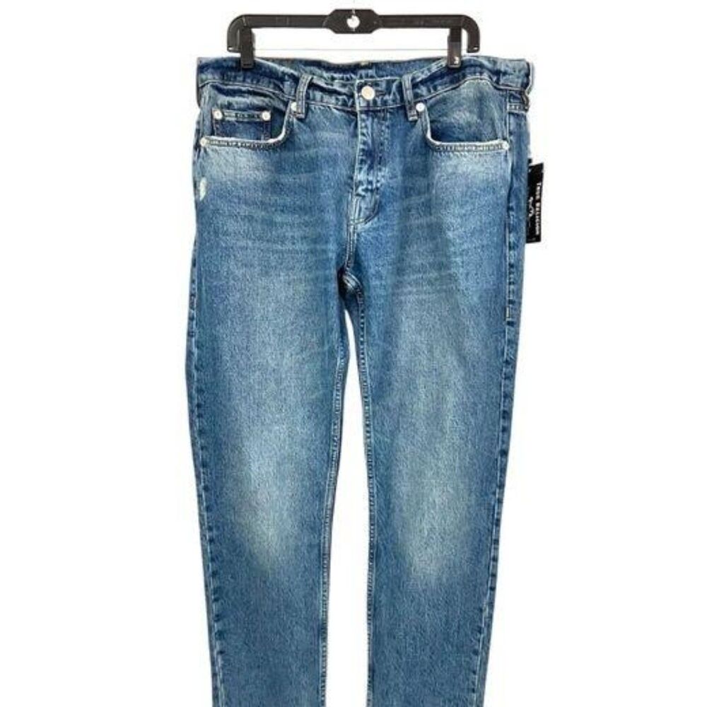 True Religion Men's Rocco Relaxed Skinny Denim Blue Jeans Size 36 New/Tags